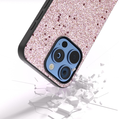 Удароустойчив гръб Glitter Design за iPhone 16 Pro, Розов