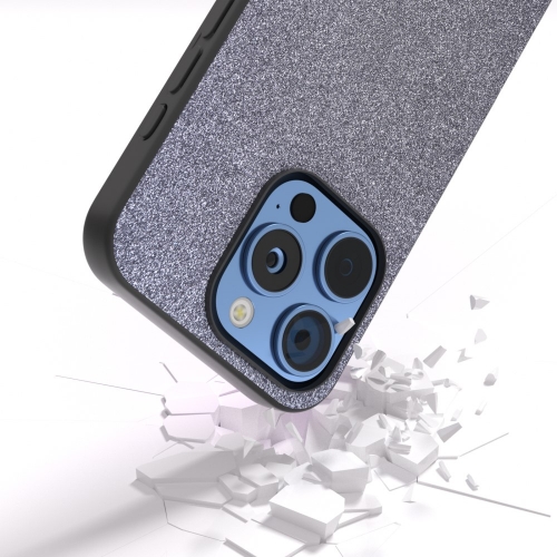 Удароустойчив гръб Glitter Design за iPhone 16 Pro, Черен