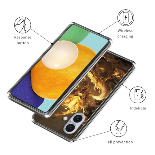 Силиконов калъф за iPhone 16, Огнен дракон