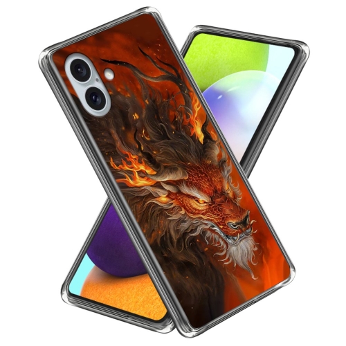 Силиконов калъф за iPhone 16 Plus, Огнен дракон