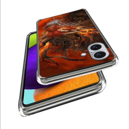 Силиконов калъф за iPhone 16 Plus, Огнен дракон