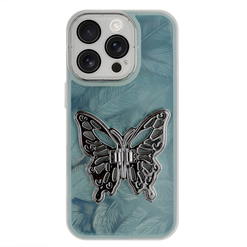 Силиконов калъф Butterfly Kickstand за iPhone 16 Pro Max, Пера