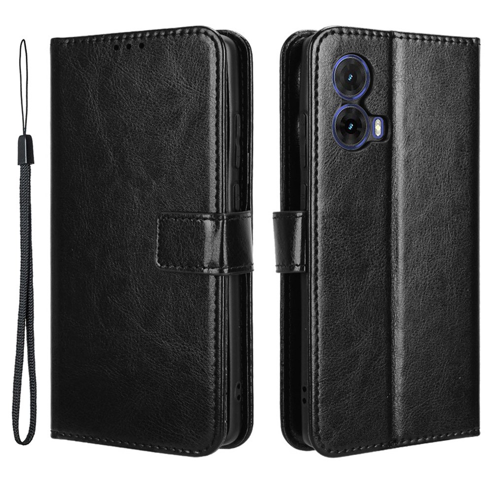 Калъф Тефтер Crazy Horse за Motorola Moto G85 5G, Черен