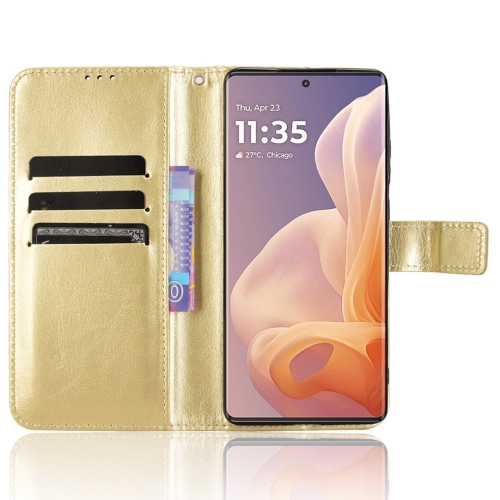 Калъф Тефтер Crazy Horse за Motorola Moto G85 5G, Златист