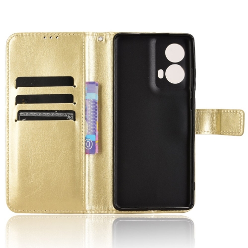 Калъф Тефтер Crazy Horse за Motorola Moto G85 5G, Златист