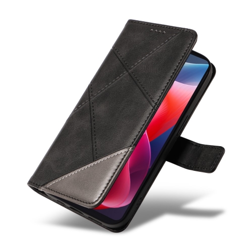 Калъф Тефтер Geometric Line за Motorola Moto G24 / G04 / E14 4G, Черен