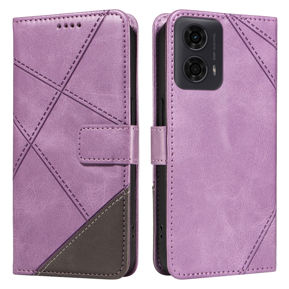Калъф Тефтер Geometric Line за Motorola Moto G24 / G04 / E14 4G, Лилав