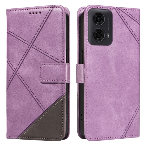 Калъф Тефтер Geometric Line за Motorola Moto G24 / G04 / E14 4G, Лилав