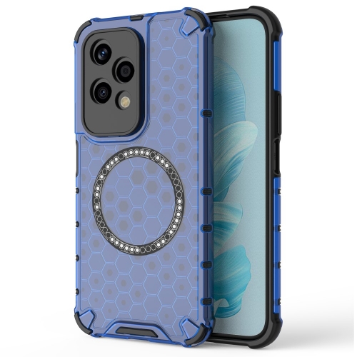 Удароустойчив калъф Metal Ring Honeycomb за Honor 200 Lite, Син