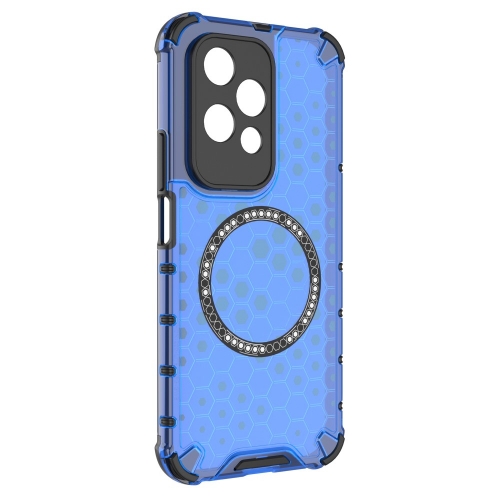 Удароустойчив калъф Metal Ring Honeycomb за Honor 200 Lite, Син