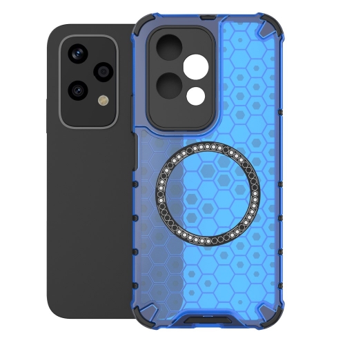Удароустойчив калъф Metal Ring Honeycomb за Honor 200 Lite, Син