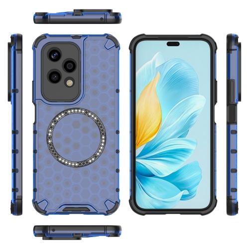 Удароустойчив калъф Metal Ring Honeycomb за Honor 200 Lite, Син