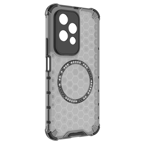 Удароустойчив калъф Metal Ring Honeycomb за Honor 200 Lite, Сив