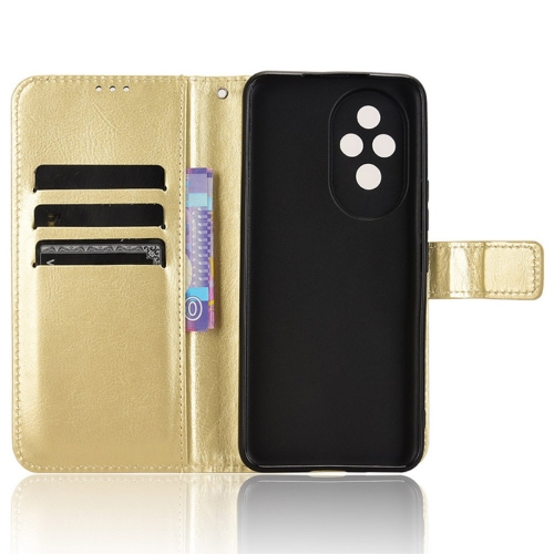Калъф Тефтер Crazy Horse за Honor 200 5G, Златист