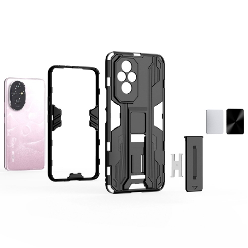Удароустойчив калъф Shockproof за Honor 200 5G, с поставка, Черен