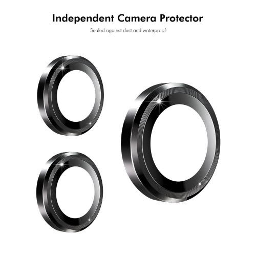 Стъклен Протектор ENKAY Metal Ring за Камерата на Xiaomi 14T, Черен