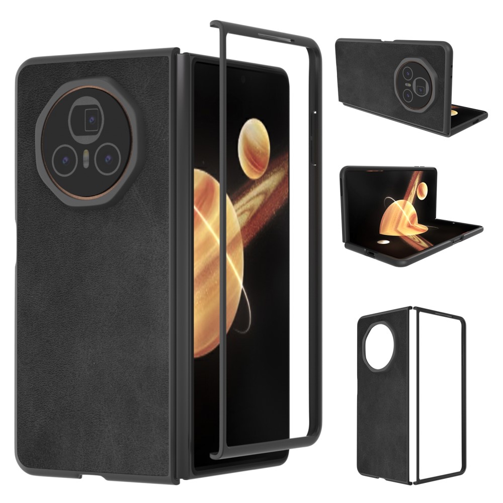 Удароустойчив калъф Cowhide Texture за Honor Magic V3 5G, Черен