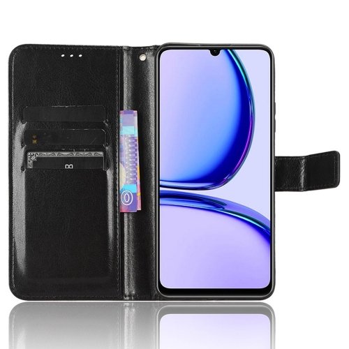 Калъф Тефтер Crazy Horse за Realme C53, Черен