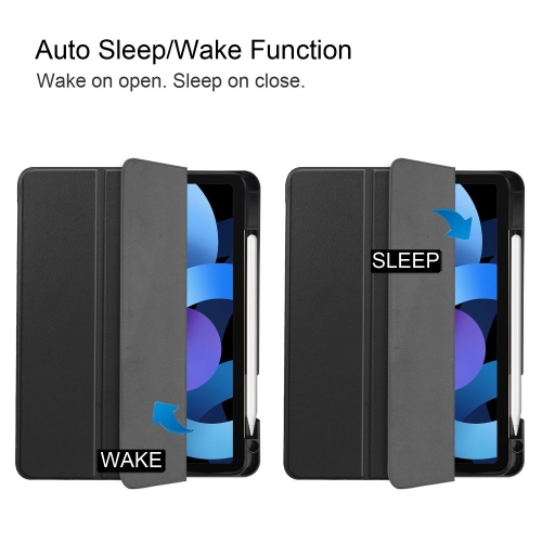 Калъф Тефтер Auto Wake Tri-Fold Stand за iPad iPad Air 11 2024 /Air 2022 / 2020, Черен