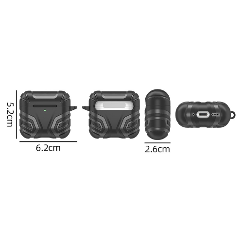 Удароустойчив калъф Split Design за слушалки AirPods 4, Черен