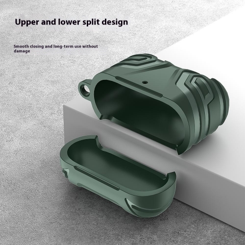 Удароустойчив калъф Split Design за слушалки AirPods 4, Зелен
