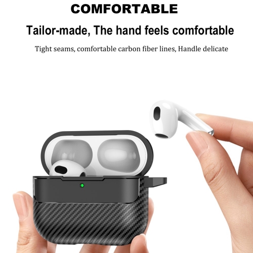 Калъф Carbon Fiber Texture за слушалки AirPods 4, Черен