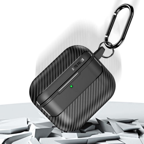 Калъф Carbon Fiber Texture за слушалки AirPods 4, Черен