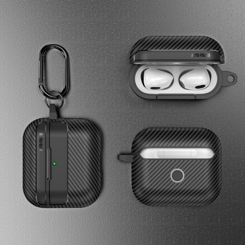 Калъф Carbon Fiber Texture за слушалки AirPods 4, Черен