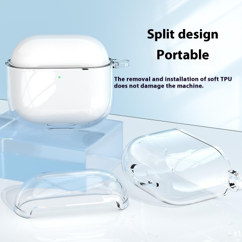 Силиконов калъф Shock за слушалки AirPods 4, Прозрачен
