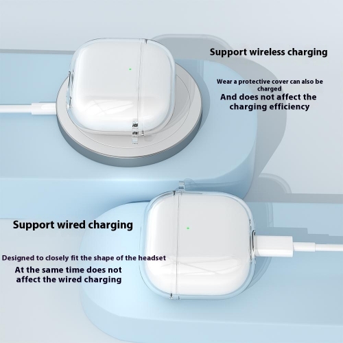 Силиконов калъф Shock за слушалки AirPods 4, Прозрачен