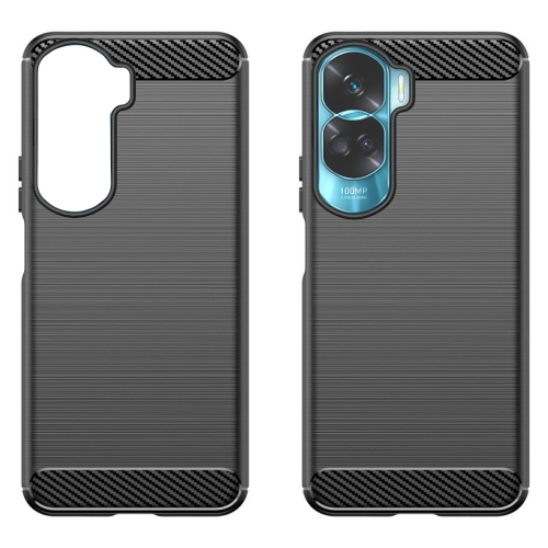Силиконов Калъф Carbon за Honor 90 Lite 5G, Черен