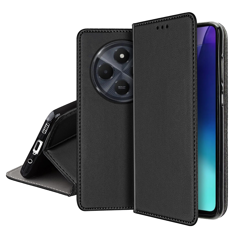 Калъф Тефтер Magnetic Book за Xiaomi Redmi 14C, Черен