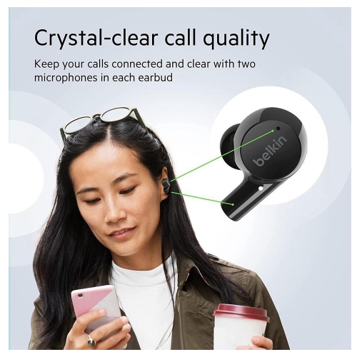 Слушалки TWS Belkin Soundform Rise, AUC004btBK, Черен
