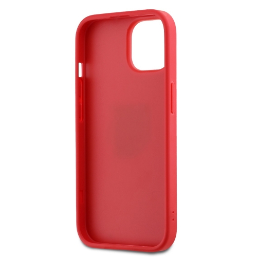 Калъф DKNY PU Leather Stack Logo Wrist Strap за iPhone 15, DKHCP15SPBSWSP, Червен