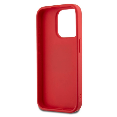 Калъф DKNY PU Leather Stack Logo Wrist Strap за iPhone15 Pro, DKHCP15LPBSWSP, Червен
