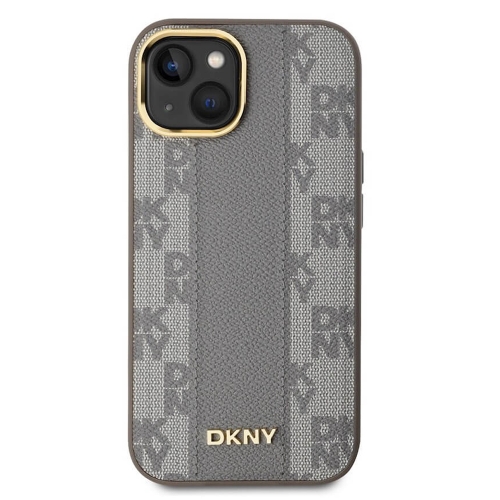 Калъф DKNY PU Leather Checkered Pattern MagSafe за iPhone 15, DKHMP15SPCPVSLE, Бежов