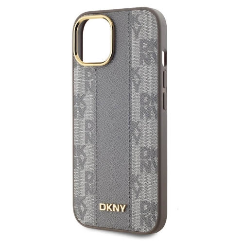 Калъф DKNY PU Leather Checkered Pattern MagSafe за iPhone 15, DKHMP15SPCPVSLE, Бежов