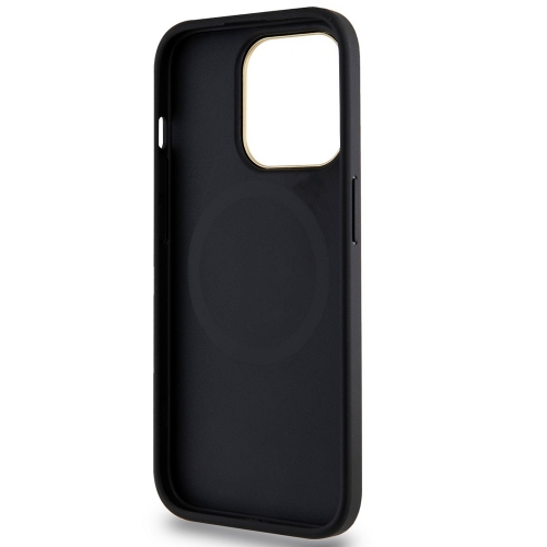 Калъф DKNY PU Leather Checkered Pattern MagSafe за iPhone 15 Pro, DKHMP15LPCPVSLK, Черен
