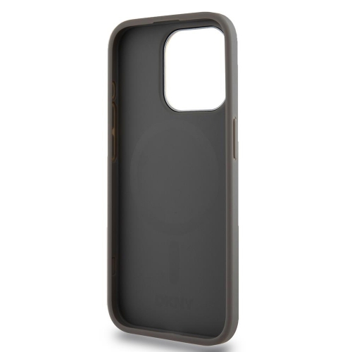 Калъф DKNY PU Leather Checkered Pattern MagSafe за iPhone 15 Pro, DKHMP15LPCPVSLE, Бежов