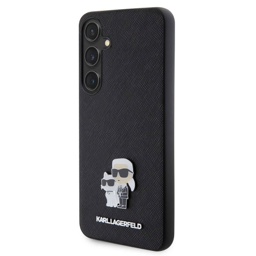 Калъф Karl Lagerfeld PU Saffiano Metal Karl and Choupette за Samsung Galaxy S24 Plus, KLHCS24MPSAKCMPK, Черен