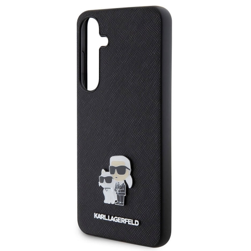 Калъф Karl Lagerfeld PU Saffiano Metal Karl and Choupette за Samsung Galaxy S24 Plus, KLHCS24MPSAKCMPK, Черен