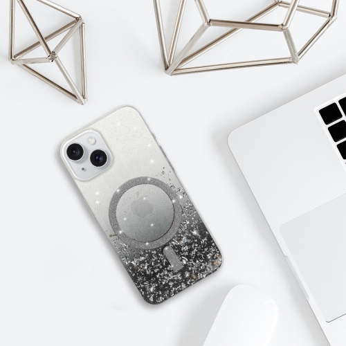 Удароустойчив калъф Moonlite MagSF за iPhone 15, Черен- прозрачен