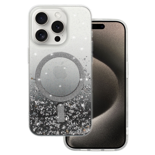 Удароустойчив калъф Moonlite MagSF за iPhone 15 Pro, Черен - прозрачен