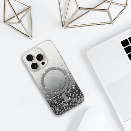 Удароустойчив калъф Moonlite MagSF за iPhone 15 Pro, Черен - прозрачен
