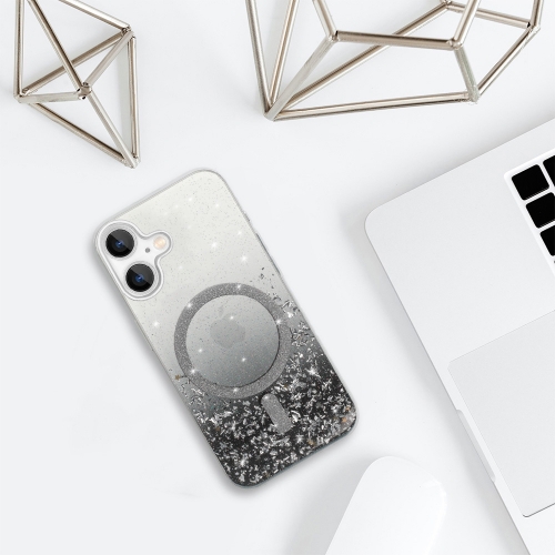 Удароустойчив калъф Moonlite MagSF за iPhone 16 Plus, Черен - прозрачен