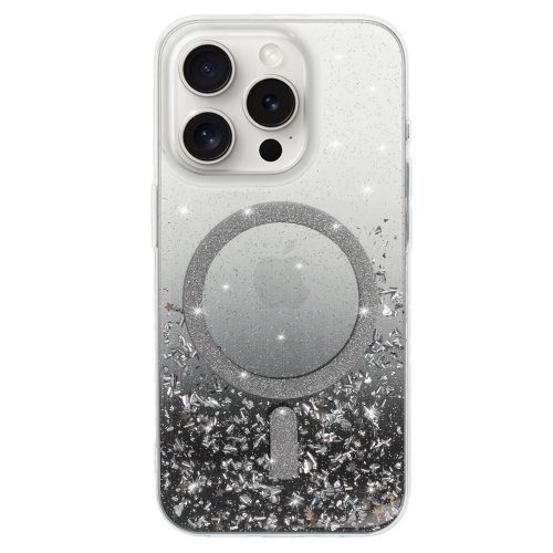 Удароустойчив калъф Moonlite MagSF за iPhone 16 Pro, Черен - прозрачен