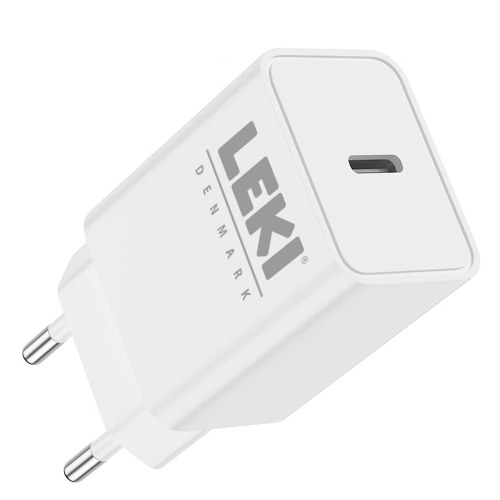 Зарядно 220V Leki, 10W, 1xUSB-C, Бял