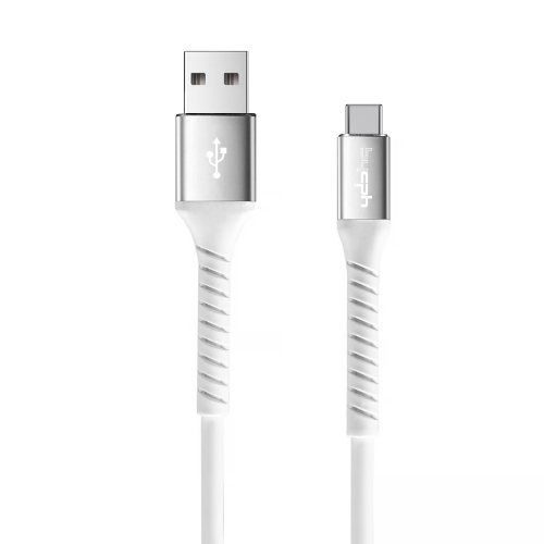 Кабел Leki bycph Pro от USB-A към USB-C, 1m, Бял