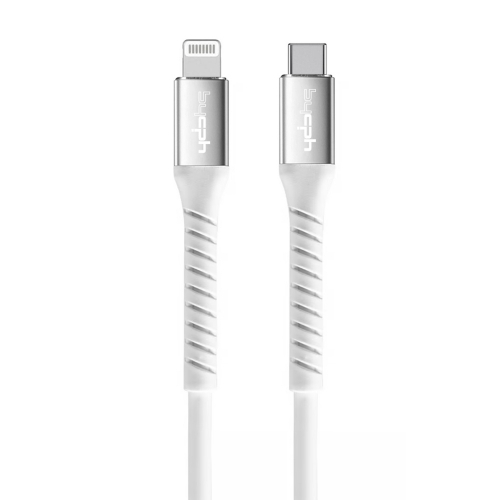 Кабел Leki bycph Pro от USB-C към Lightning, 2m, Бял