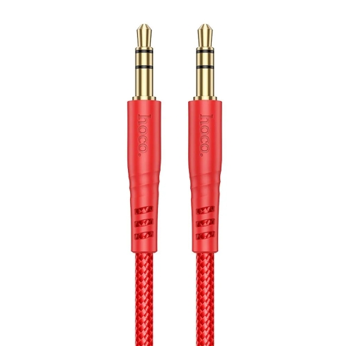 Аудио кабел AUX HOCO UPA24, 3.5mm към 3.5mm, 1 м, Червен